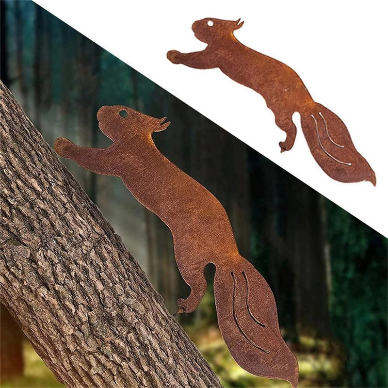 Household Rusty Squirrel Silhouette Screw Insert