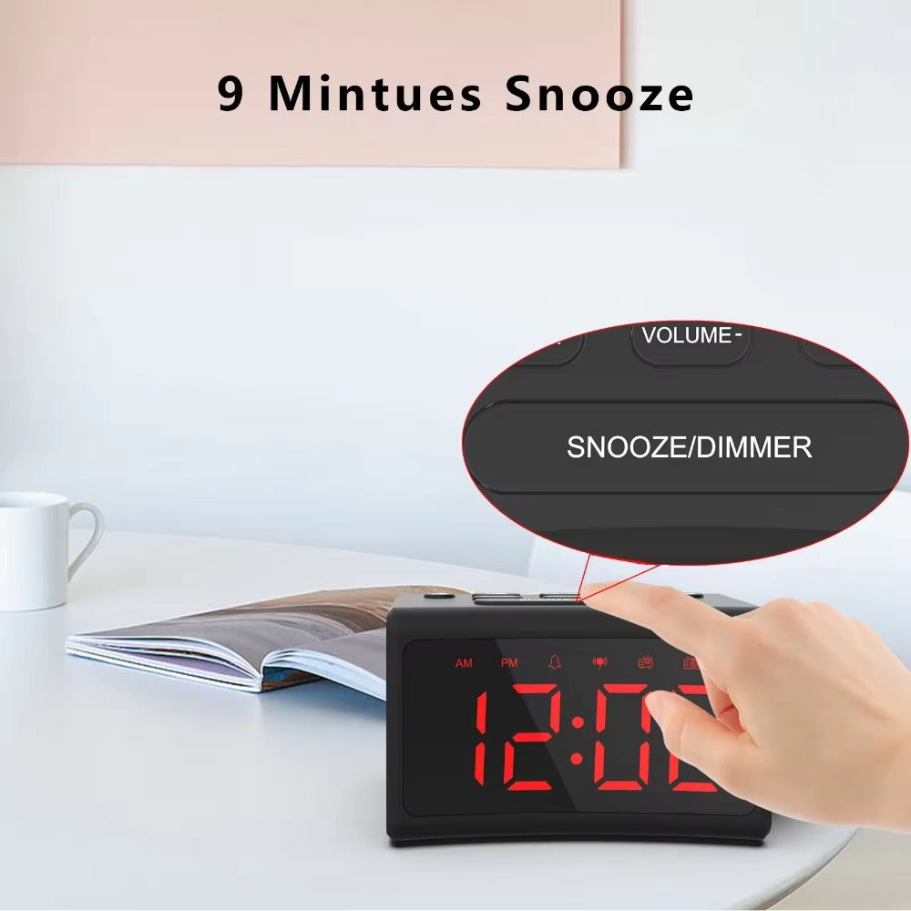 Hot Sale Desktop Bedroom Large Alarm Clock With Projection Led Digital Clock Display With Fm Radio