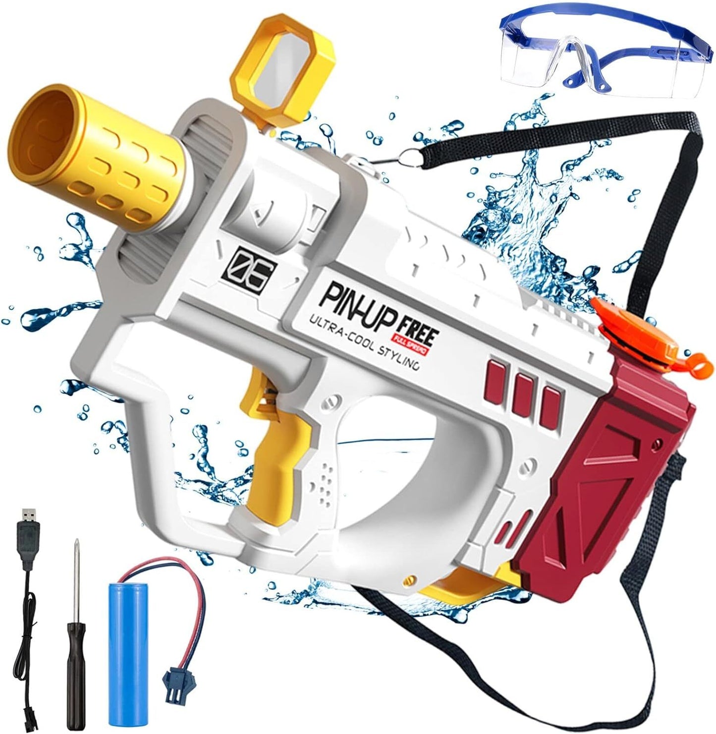 Electric Water Gun For Adults Kids, Motorized Squirt Guns With Rechargeable Battery   800cc High Capacity, Long Distance Automatic Water Guns Up To 32 FT Range,Water Blaster Beach Pool Toys