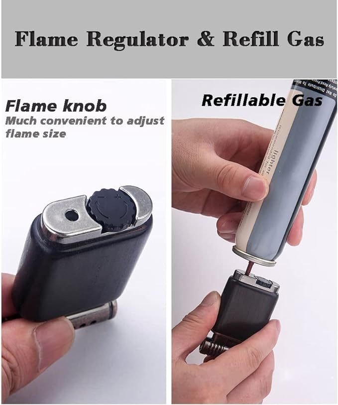 Pipe Lighter Soft Flame Refillable Gas Wooden Case Fire Starter Cigarette Candle Lighter For Men Women Gift