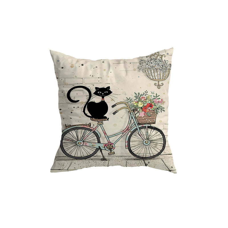 Home Fashion Minimalist Cat Print Pillowcase