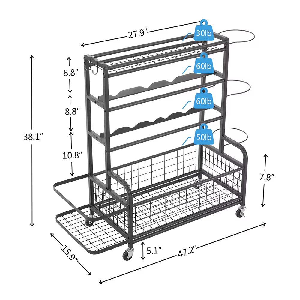 4-tier Metal Storage Shelves