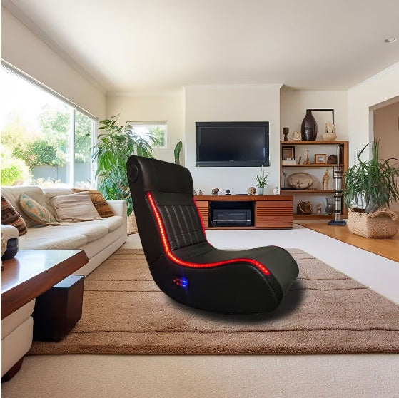 Foldable Gaming Chair With Onboard Speakers, LED Strip Light