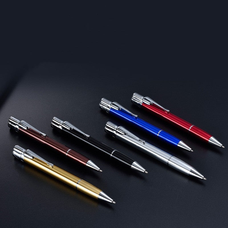 Creative Metal Signature Pen Lighter Windproof Gas Inflatable Jet Lighter Mini Portable Business Birthday Gift Men