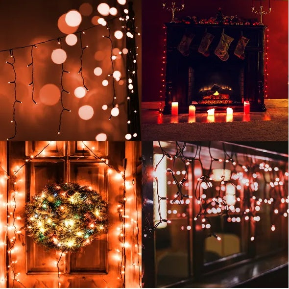 200 LED 66FT Halloween Fairy String Lights, Halloween Decoration Lights With 8 Lighting Modes, Mini String Lights Plug In For Indoor Outdoor Christmas Garden Wedding Party Decor, Orange