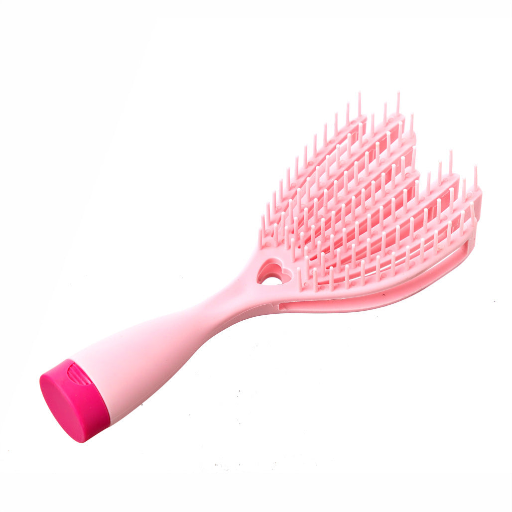 1pc Massage Hair Comb - Elastic Scalp Massage Comb, Wet Dry Dual Purpose Comb, Hollow Out Hair Brush - Haircare Heatless Tool For Women And Men