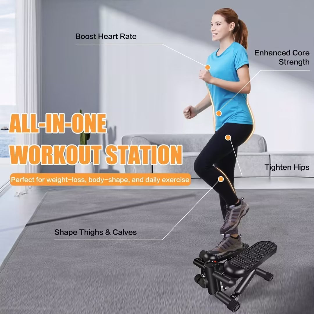 Steppers For Exercise At Home, Space-saving Stair Stepper With Resistance Bands, Mini Stepper For Home And Office Use With 330LBS Loading Capacity