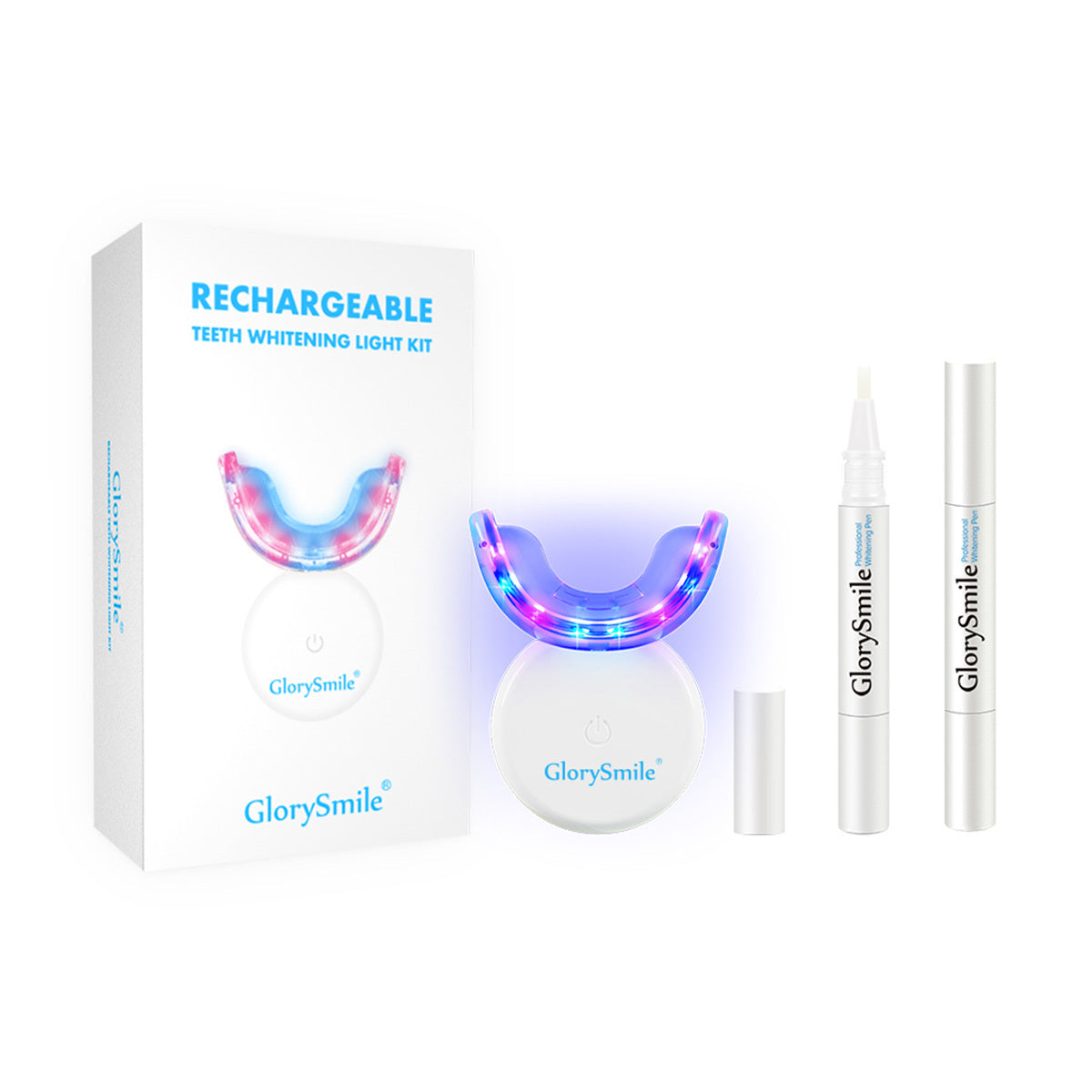 Teeth Whitening Kit Pen Gel 32X LED Light With Hydrogen Carbamide Peroxide For Sensitive Teeth - Professional Tooth Whitener Dental Tools With Mouth Tray For Achieving A Bright White Smile