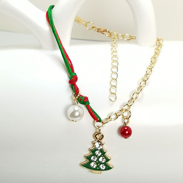 New Christmas Snowman Santa Claus Tree Snowflake Elk Bracelet Christmas Gift Charm Bracelet Chain Pendant For Women New Year Fashion Gift